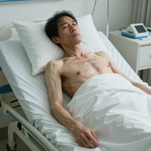 这场病让他瘦得只剩皮包骨。