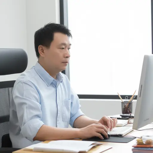 我爸爸用他的电脑工作。