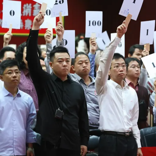 买家们在房产拍卖会上竞争激烈。