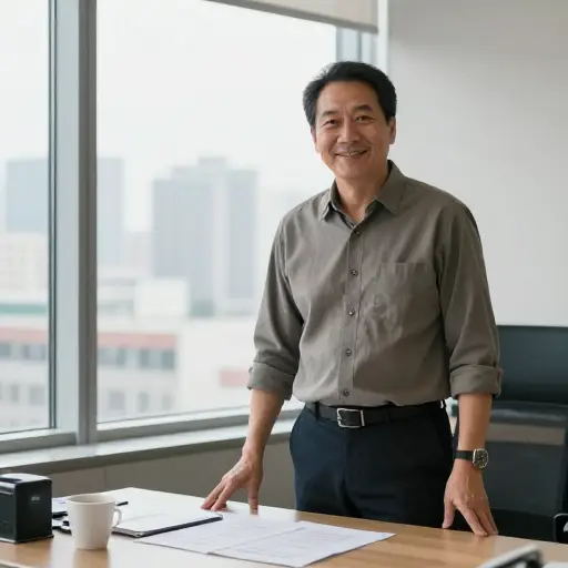 他出身于工薪阶层背景，通过努力工作取得成功。