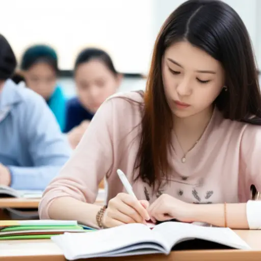 她在大学里学习韩语。