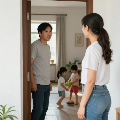 我出去的时候，你能照看一下孩子们吗？