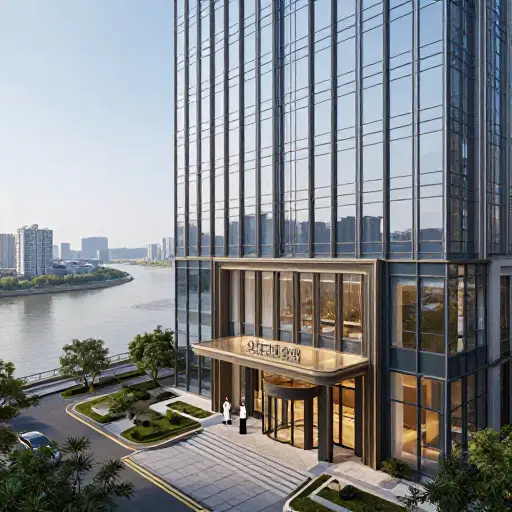 我们入住了一家俯瞰河流的豪华酒店。