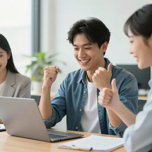 他为项目投入的额外时间终于有了回报，让他获得了晋升。