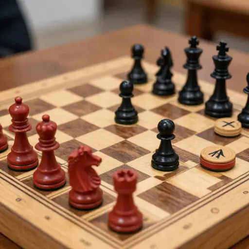 国际象棋棋子已全部就位，准备开始游戏。