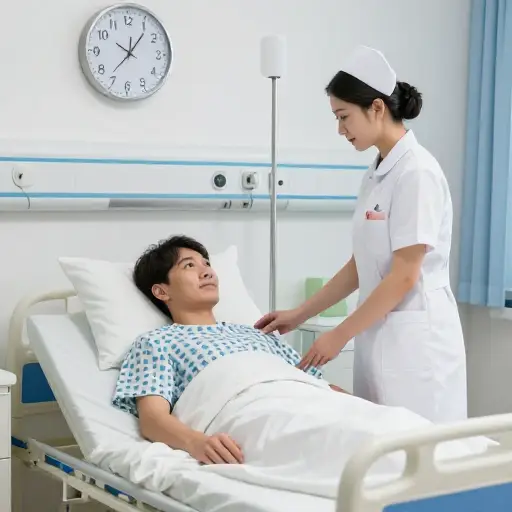 护士每小时检查他一次。