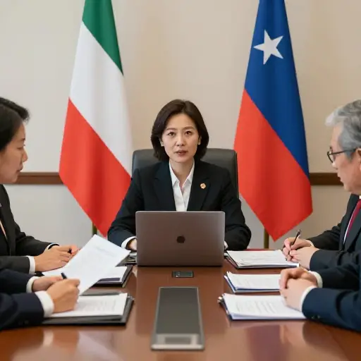 她被派去执行一项外交任务，以谈判一项新的贸易协定。