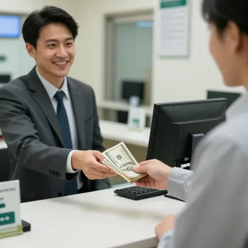 他将一万美元存入了自己的储蓄账户。