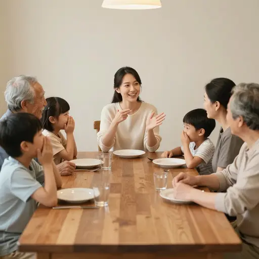 每次家庭聚餐，她都会用她在国外的窘事趣闻逗得我们哈哈大笑。
