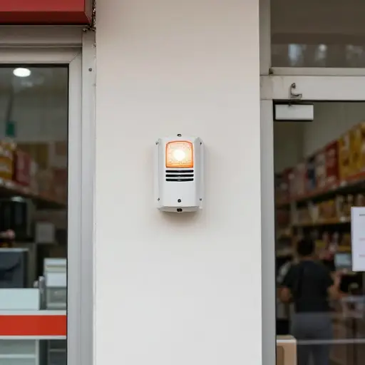 这家商店安装了新的警报器以阻止潜在的窃贼。