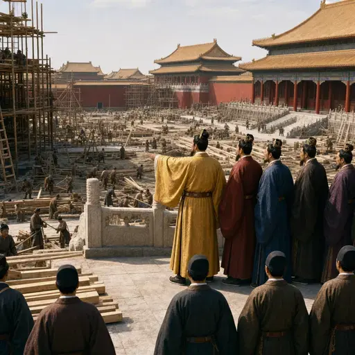 明朝的皇帝们建造了紫禁城作为他们的皇宫。