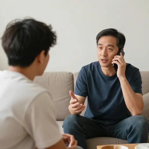 我爸爸告诉我他晚点会打电话来。