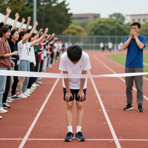 卡尔在比赛中得了最后一名，这让我觉得很好笑。