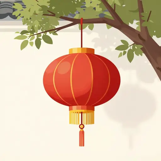 这盏红灯笼非常漂亮。