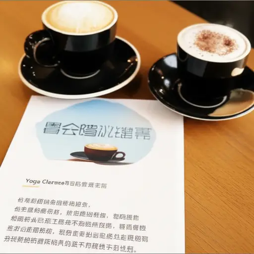 我在咖啡馆看到一张宣传新开瑜伽课程的传单。
