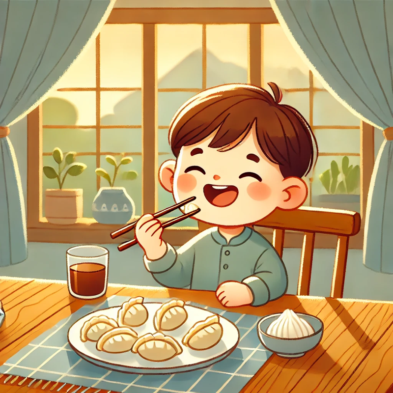 你吃了什么特别的东西吗？是的，我吃了饺子，非常好吃！