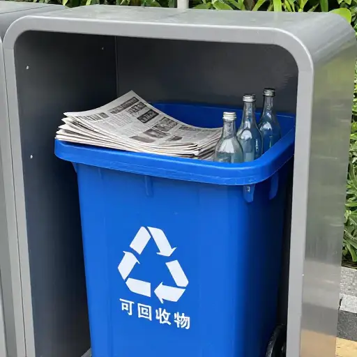 法律要求将可回收的垃圾分开，比如报纸和玻璃瓶。