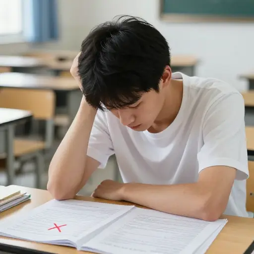 他又没通过考试。