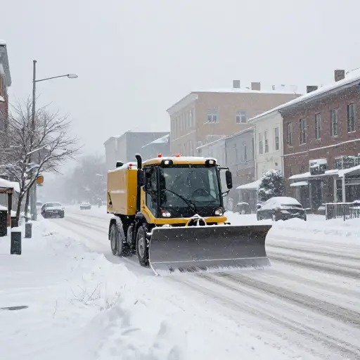 暴风雪过后，城市努力使道路保持畅通。