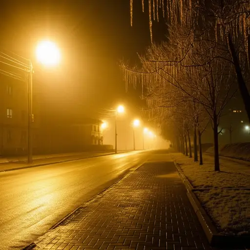 气温在夜晚急剧下降。