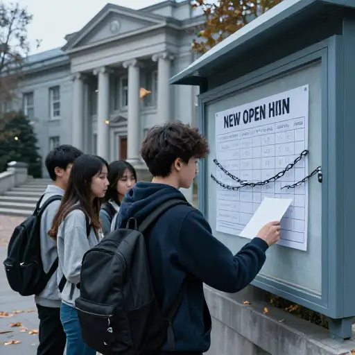 图书馆的开放时间被缩短了。学生们请愿改变这一点。