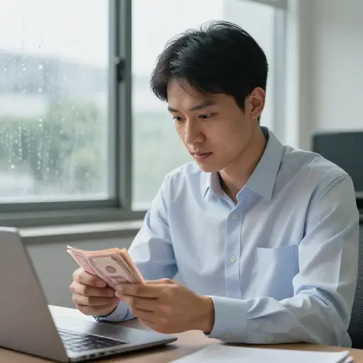 他这份工作工资不够高。