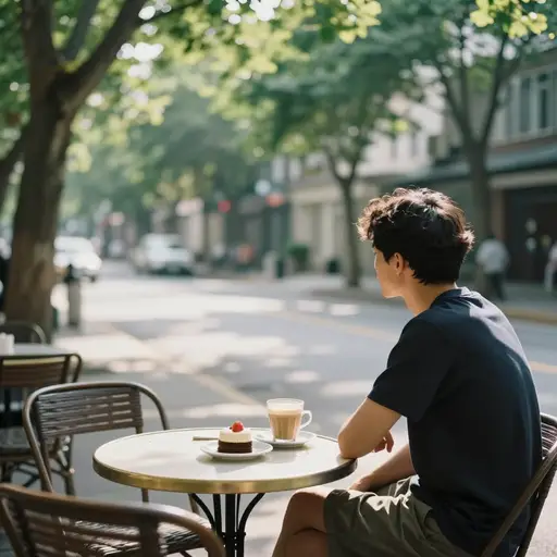我在散步途中愉快地在当地一家咖啡馆停留了一下。