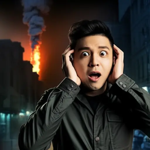 突然的爆炸声把我吓得魂飞魄散。