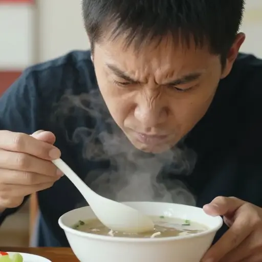 这汤有点太咸了。