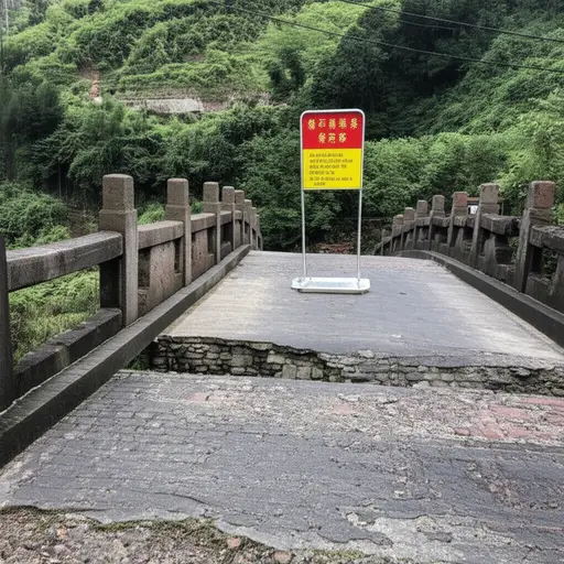 那座桥因年久失修被官方宣布为危桥。