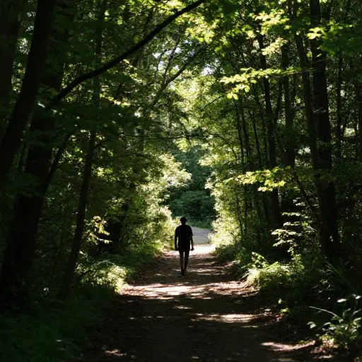 独自在森林中漫步时，我感受到了极大的宁静。
