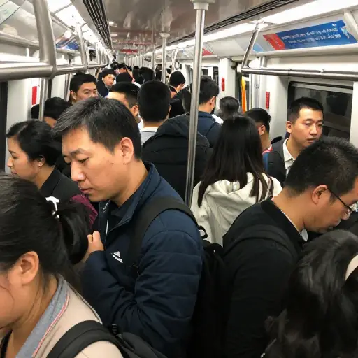 拥挤的地铁车厢里，空气污浊难闻。