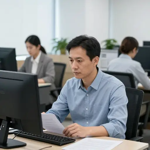 他的工作只是普通水平，没什么特别的。