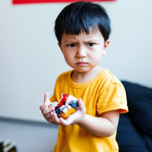 当他发现有人弄坏了他的玩具时，他变得更加愤怒了。