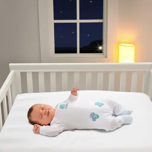 婴儿昨晚整夜都睡得很香。