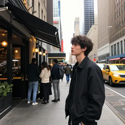 他很想去试试市中心那家大家都在谈论的新餐厅。