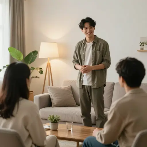 请进，别拘束——我去给我们弄点茶来。