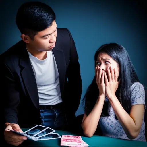 他试图用那些照片勒索她，要求她支付一大笔钱。