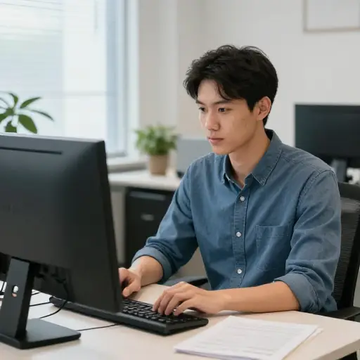他是一名计算机操作员。