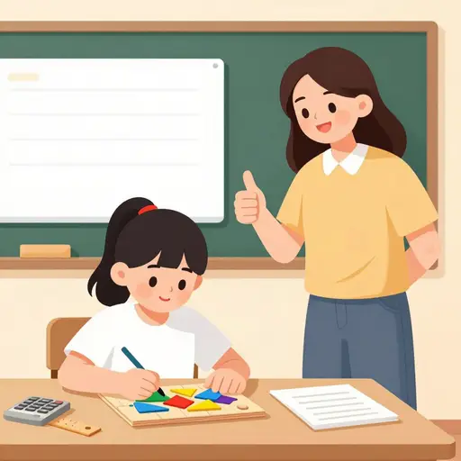 她擅长数学。