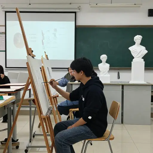 我们在艺术学院学习了绘画和雕塑。