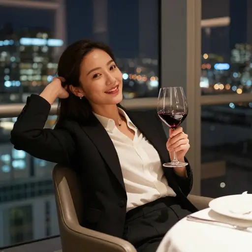 紧张的谈判结束后，她终于在晚餐时放松了警惕。