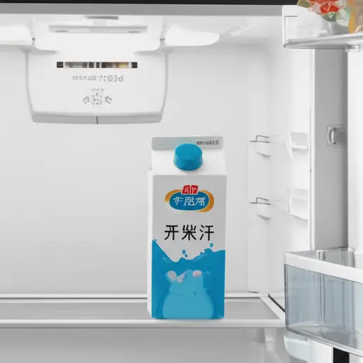 牛奶在冰箱里。
