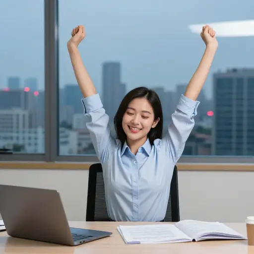 对进展感到满意后，她决定收工休息。