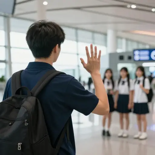 当我移居国外时，我和大多数中学同学都失去了联系。