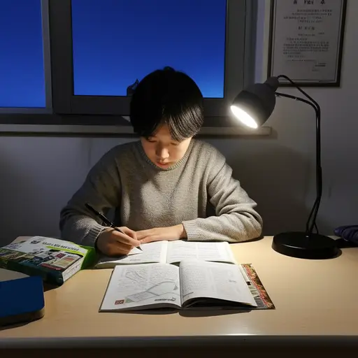 长时间的学习对他的成绩产生了积极的影响。