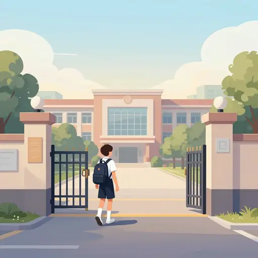 他到学校很早。