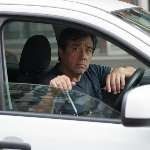 事故后司机看起来晕乎乎的。