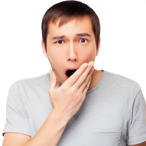 他打哈欠时下巴发出咔哒声。