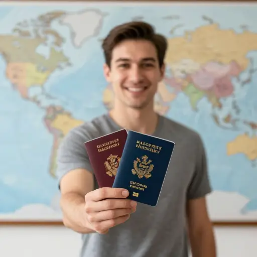他被授予双重国籍。